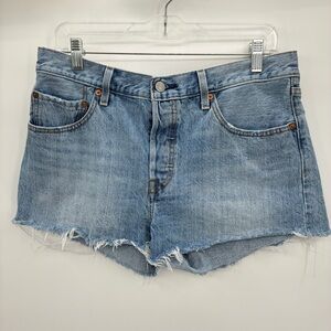Levi’s 501 Women’s Button Fly Denim Jean Cut Off High Waist Shorts Size 33